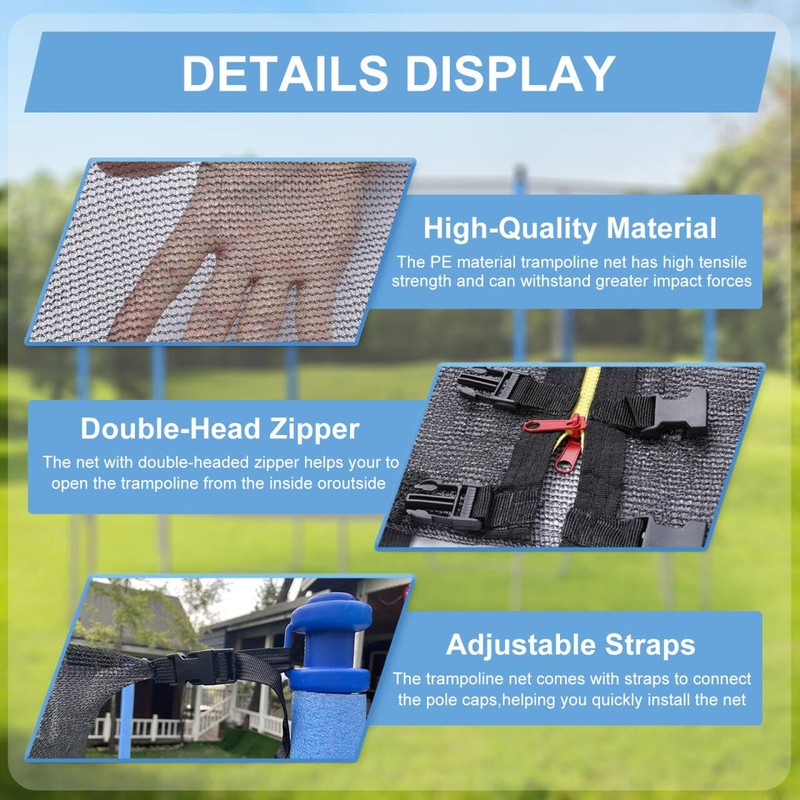ECYITISY Trampoline Safety Net 6FT 8FT 10FT 12FT 14FT 15FT