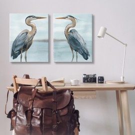 Stupell Industries Detailed Heron Bird Duo 2 Piece Canvas Wall Art Set Design by Grace Popp