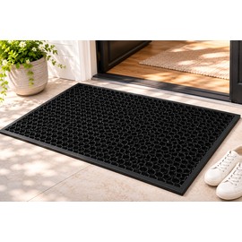Non-Slip Dirt-Trapping Door Mat for Entryways - Thick Slow-Rebound Surface with Rubber Backing