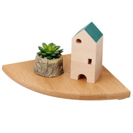 TREOAKWIS Corner Shelf - Solid Oak Wood Floating Corner Shelves for Wall, Display Corner Wall Shelf for Bedroom Decor, Living Room, Small Spaces (22 cm / 9 inches)