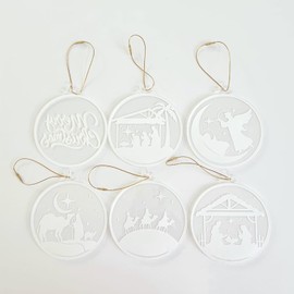 12 pcs Acrylic Christmas Ornaments 1/8" Thick (Size 4") (6 Different Designs - 2 of Each Design) See Description.