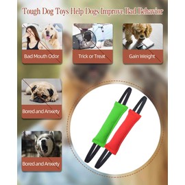 Clysoru Dog Tug Toy Dog，Double Pack Tough Jute Bite Pillow Training Equipment - Puppy to Large Dogs Interactive Toy.
