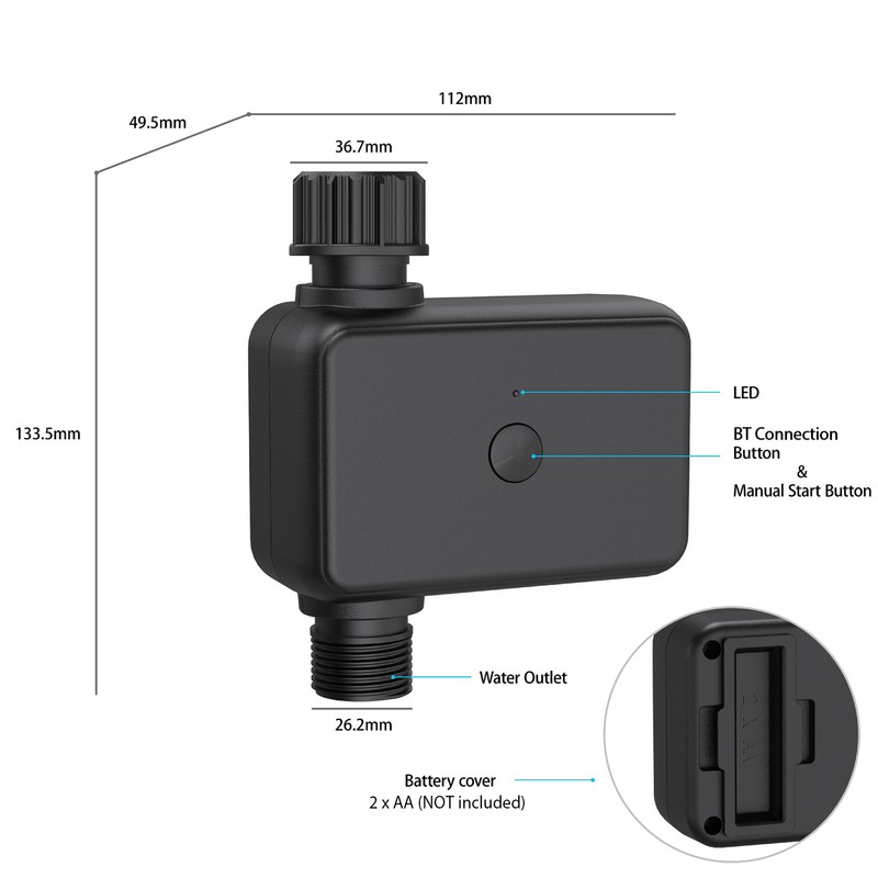 Smart BT Watering Timer Hose Faucet Sprinkler Timer with Rain