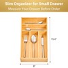 Umilife Bamboo Kitchen Drawer Organizer, 8 Inch Silverware Utensils Tray