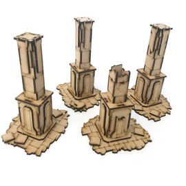 Pwork Wargames Medieval Lost Castle 04 - Medieval Cityscape for Miniatures in Scale 28 mm / 35 mm - Table Miniatures Wargame 3D Landscape - MDF 3 mm