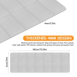 Foldable Yoga Mat, Portable Gym Mat with Storage Bag Non-slip Soft Shock-absorbing, 3-Layers Supportive TPE Mats Suitable for Gym, Home, Pilates, Stretching 183x61x0.4 cm