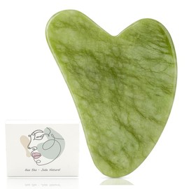 Gua Sha - 100% Natural - Face Massager - Guasha for Face and Body Massage - Anti-Wrinkle Massager Eye Bags and Dark Circles - Relaxing and Firming Jade Stone (Gua Sha)