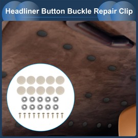 INFINAUTO Headliner Button Buckle Repair Clip, Car Roof Interior Ceiling Fixing Roof Snap Rivets Retainer Metal Gingham Beige, 10Pcs