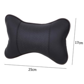CGEAMDY Pack of 2 Car Neck Pillow Headrest, Seasons PU Car Headrest, Soft Car Headrest Cushion, Car Seat Cushion Headrest Cushion (Black)