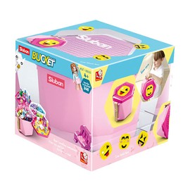 Sluban Clamping Blocks M38-B0830 SL95700, Play & Transport Bin Pink (Including 348 Pieces), Play Set, Clamping Blocks, Building Blocks, Building Blocks, Base Blocks