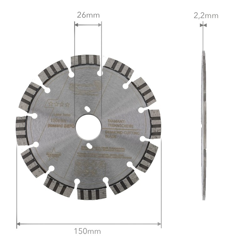 PRODIAMANT PDX829.025 Premium Diamond Cutting Blade for use with Fensterfräsen