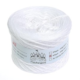 Bobbel Plain 100 g - 380 m 4-Ply Bobbel Wool Colour Gradient Yarn Hand Knitting Yarn Knitting Crochet (White)