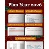 2026 Life Planner with Removable Folder and Elastic Bookmark, Daily