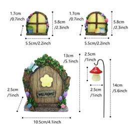 ZUHK Fairy Garden Houses,Miniature Fairy Gnome Home Window Door and Micro Resin Fairy Mushroom fit for Tree Statues Tree Yard and Fairy Garden Sculpture Outdoor Decor Accessories (Flower)