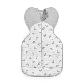 Love To Dream Swaddle Up, Medium 6-8.5 kg - White, Snug Fit, Supports Healthy Sleep Routine, 2.5 Tog - Ideal for 16-20°C Temperatures, Machine Washable Cotton & Double Zip for Easy Nappy Changes