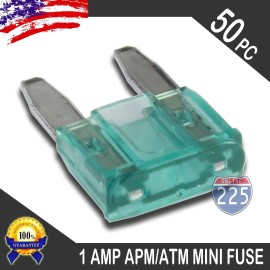 225FWY 50 Pack 1A Mini Blade Style Fuses APM/ATM 32V Short Circuit Protection Fuse US