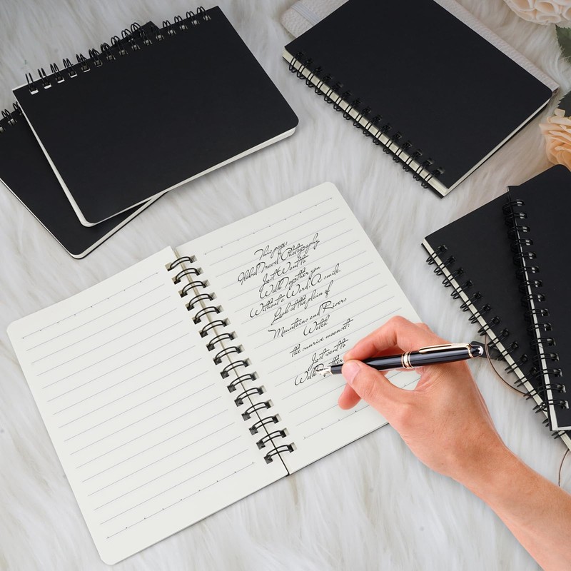 6 Pack Spiral Notebook A6,105mm x 148mm Shorthand Notebook,Kraft Notebook,A6