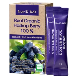 뉴트리디데이 리얼 유기농 하스카프 베리 100% 15p, 30g, 1개 NutriDay Real Organic Haskap Berry 100% 15p, 30g, 1 piece