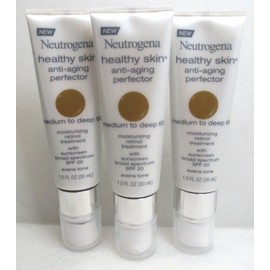 NEUTROGENA HEALTHY SKIN ANTI-AGING PERFECTOR MEDIUM TO DEEP 60 1 OZ - LOT OF 3