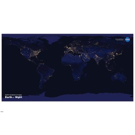 kamazflo NASA Space Science Wall Decor Exploration Earth at Night Glow in the Dark Poster 24x36 inch