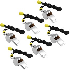 WONAPAD Whistle, Stainless Steel Sports Whistles with Lanyard, Loud Crisp Sound Whistles Great for Coaches, Referees, Teachers and Polices (6PCS)