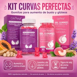 Gwynne Bbl Gummies Fenogreco Mejora Tu Busto Y Glúteos 60 Gominolas + Puro Natural Aumento De Mamas Lifting De Glúteos 60 Gominolas