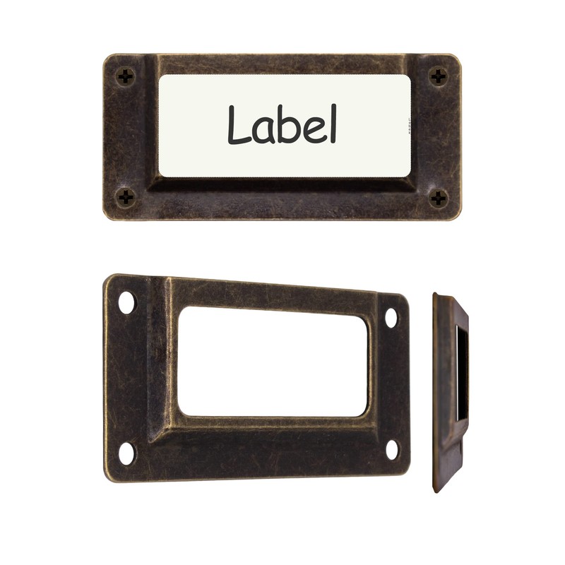 FUXXER® 10 x Apothecary Cabinet Label Window Antique Bronze Design