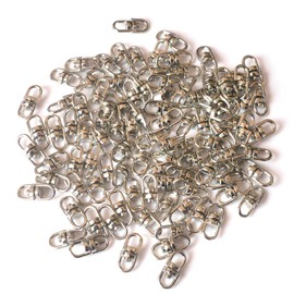 100Pcs Keychain Connectors Clasp Double Ended Swivel Eye Hooks for Crafts