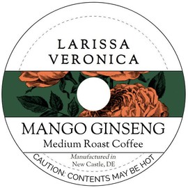 Mango Ginseng Medium Roast Coffee (Single Serve K-Cup Pods) (Gourmet, Naturally Flavored, Whole Coffee Beans) (12 pods, ZIN: 577672)