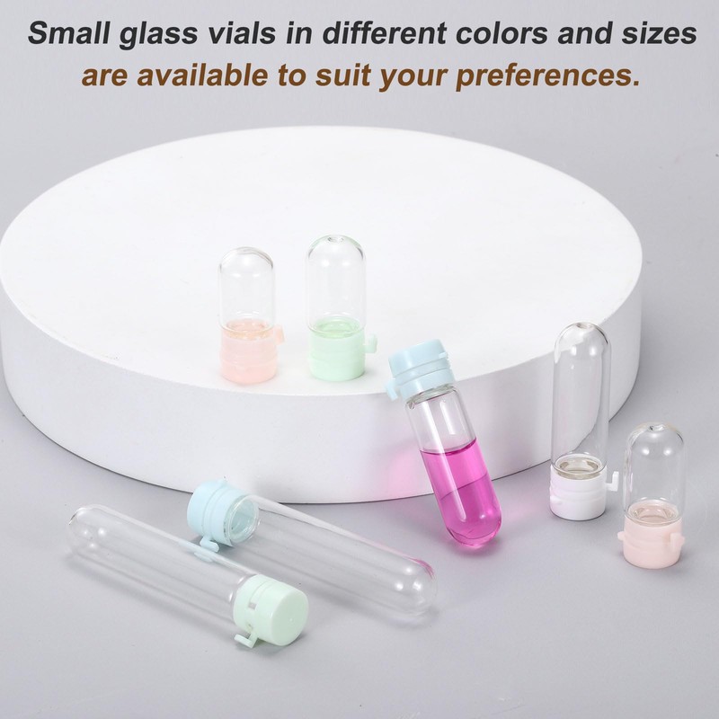 PATIKIL 12個セット 透明ガラスバイアル スナップ式キャップ付き 2ml 小型液体サンプル瓶 漏れ防止 携帯用液体保存容器 香水・精油・しやく用 ホワイト