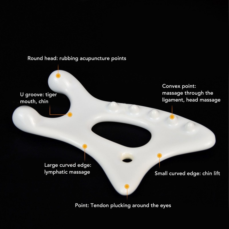 Ceramic Gua Sha Scraping Tool Ergonomic Rounded Edges Gua Sha