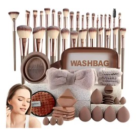 56 Brochas Maquillaje Profesional Y Herramientas Cosméticas