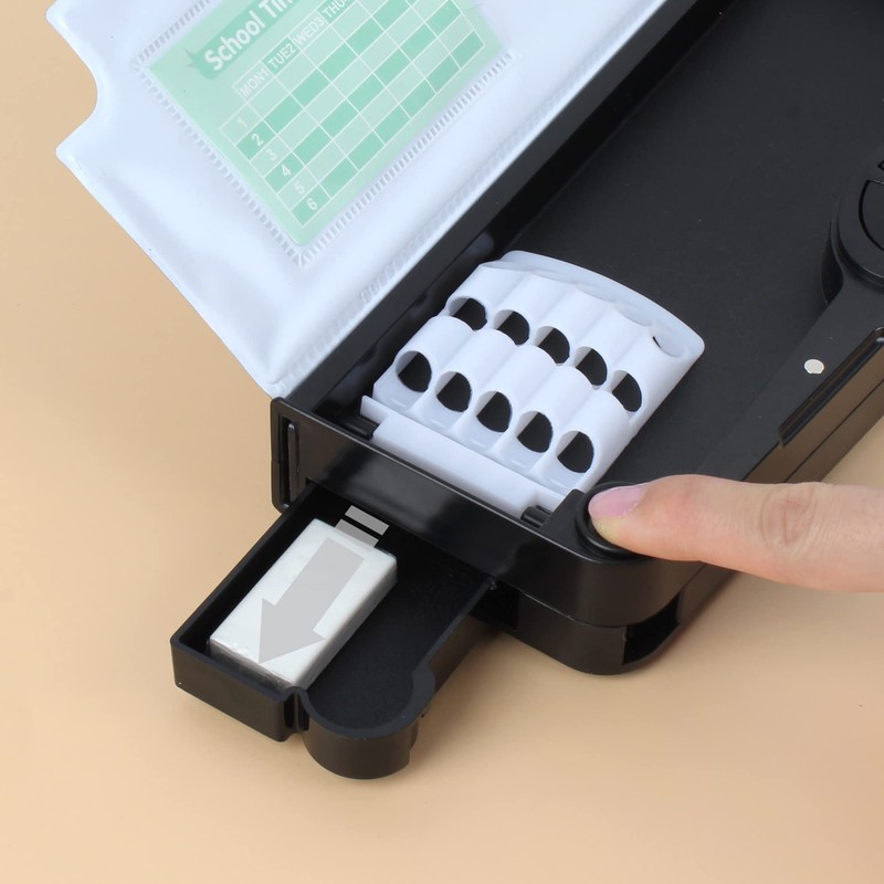 Student Multifunction Pen Pencil Case with 2 Compartments Cute Cartoon