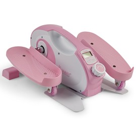 Sunny Health & Fitness Smart Pink Under-Desk Elliptical Trainer, Mini Pedal Exerciser for Home/Office Workout, Portable Machine for Seniors Training, Free Exclusive SunnyFit App Bluetooth Link - P2420