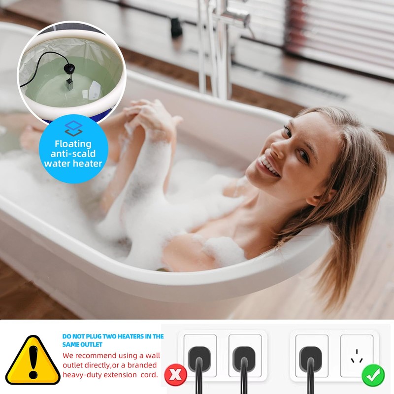 YOUTHTXY 2000W Immersion Water Heater, Designed for Mini Inflatable Pools