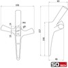 SOTECH Trico Triple Hooks Matt Black 157 x 106 x