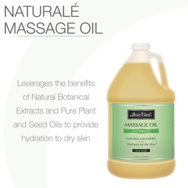 Bon Vital Naturale Massage Oil Made with Natural Ingredients for an Earth-Friendly & Relaxing Massage, Revives and Rehydrates Dry Skin Naturally, with Green Tea Extract for Added Skin Benefits, 1 Gal