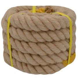 Twisted Manila Rope (1.5 Inch x 20 Feet) Natural Jute Thick Hemp Rope for Docks, Railings, Climbing, Landscaping, Decorating