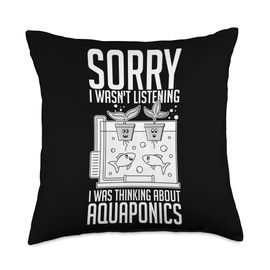 Aquaponic System Fish Tank Aquarium Gardening Plants Throw Pillow, 18x18, Multicolor