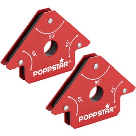 Poppstar Welding Magnets Small (Set of 2 Pcs) with 11.3 kg (25 lb) Magnetic Holding Force/Heavy-Duty Magnetic Welding Clamps 45° / 90° / 135°