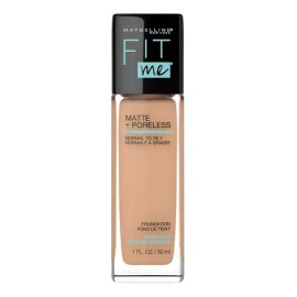 Maybelline Base Maquillaje Líquida Fit Me Matte Creamy Beige,12 gr, matifica, control brillo 16h, minimiza poros