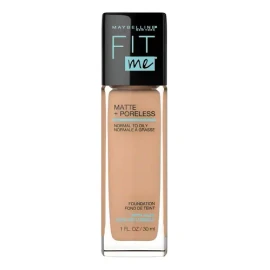 Maybelline Base Maquillaje Líquida Fit Me Matte Creamy Beige,12 gr, matifica, control brillo 16h, minimiza poros
