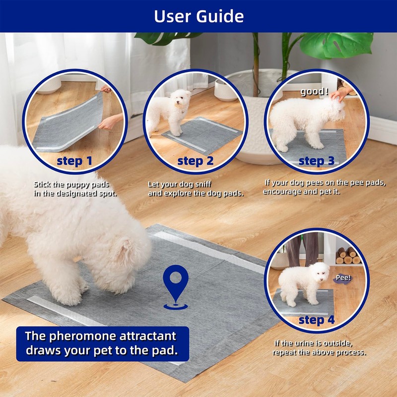 Pettycare Charcoal Puppy Pads X-Large 28"x34", Leak-Proof Odor Control Thicken