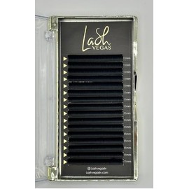 Lash Vegas Easy Fans 0.03 Mega Volume Eyelash Extension D Curl (14mm) – Long Lasting Lash Extensions for Professional Use - 16 Rows