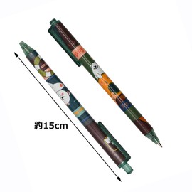 Maydahui Cute Animal Knock Type Ballpoint Pen, Set of 12, 0.5mm, Black, Ink, Cat, Rabbit, Bear, Gel Ballpoint Pen, Stylish, Stationery, Writing, Gift, Present