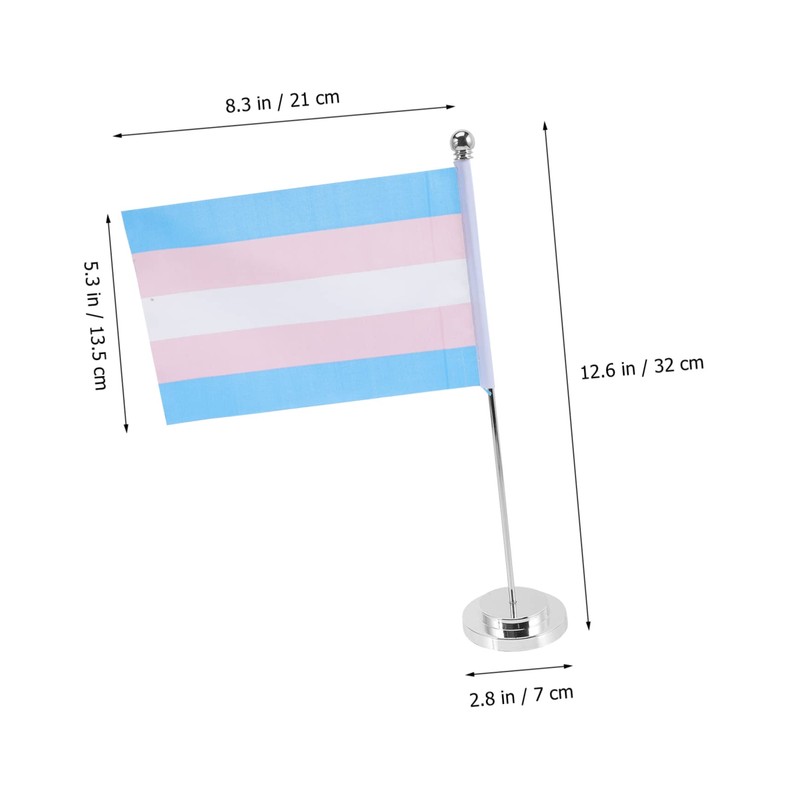 TEHAUX 1set Rainbow Table Flag Pride Decorations Desk Flag Rods