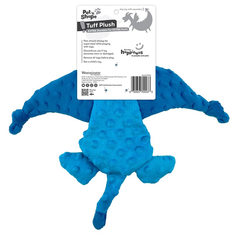 Pet 'n Shape Tuff No Stuffing Plush Flying Dragon Dog