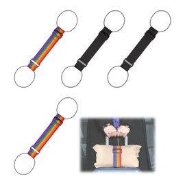 Pack of 4 Elastic Fastening Straps for Luggage, Adjustable Luggage Strap, Portable Luggage Strap, Suitcase Strap for Attaching Bags (Black and Colour)