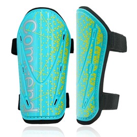 COMEEND Soccer Shin Guards 1 Pair of Shin Guards with Adjustable Straps for Kids/Youth/Adults Football Shin Pads for Boys and Girls (XS,Green)…