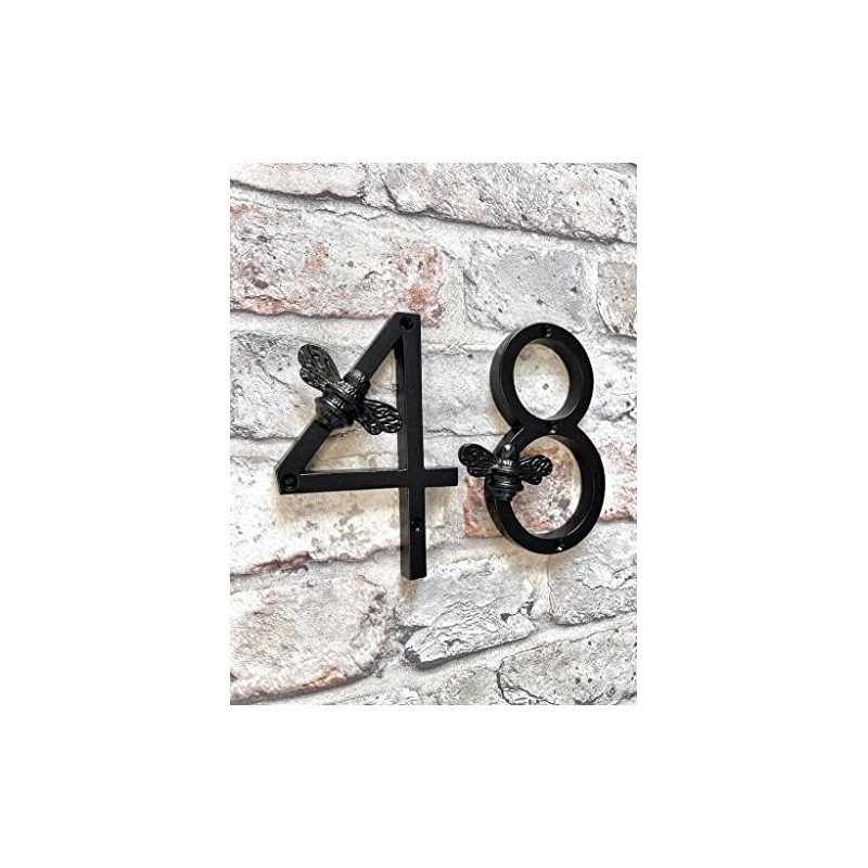 Brass bee House Number with Bee design | 5 inch
